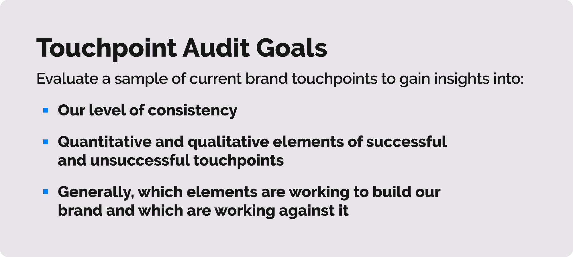 Touchpoint Audit Goals