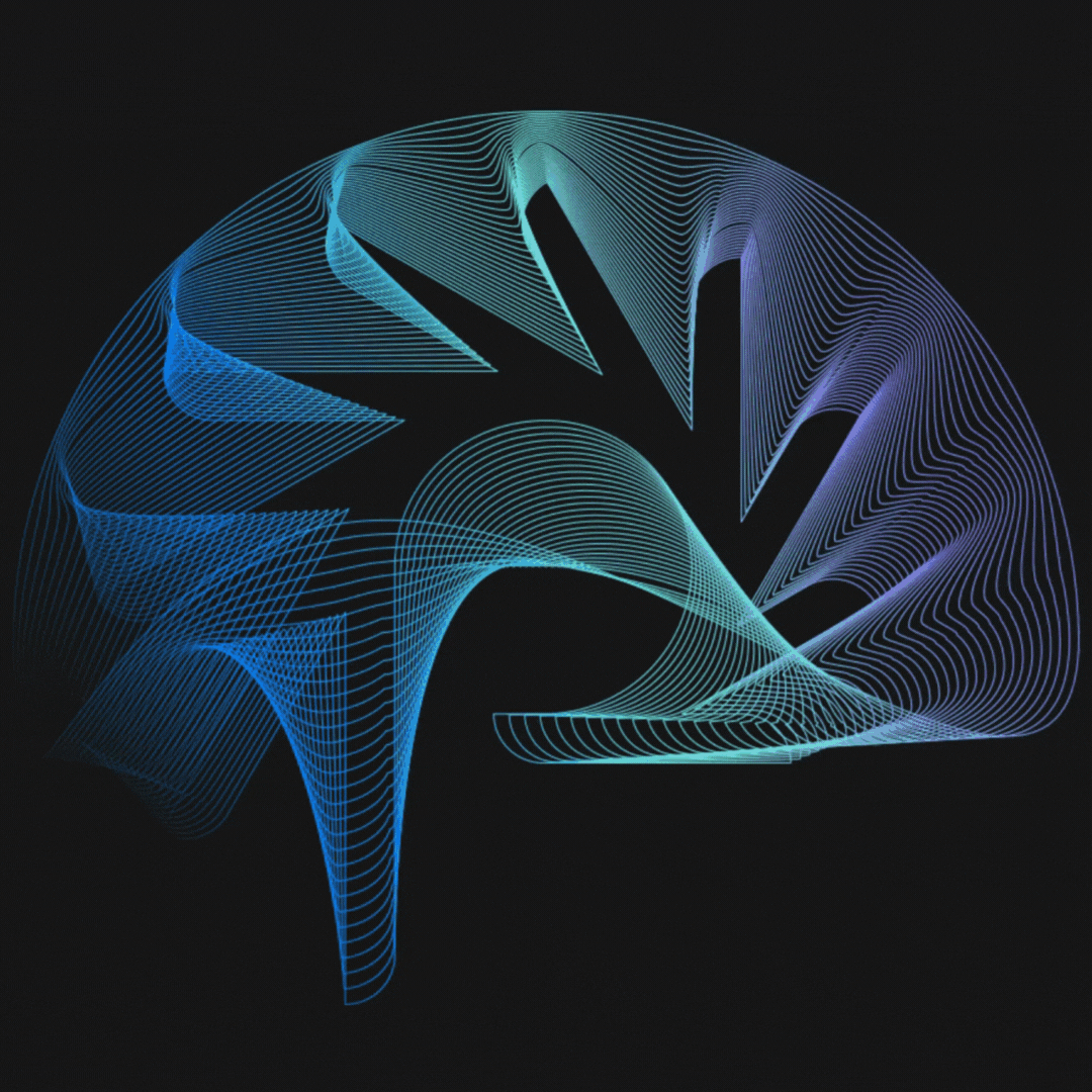 illustration of the Phase2 logo burst with spirograph style lines in the shape of a brain