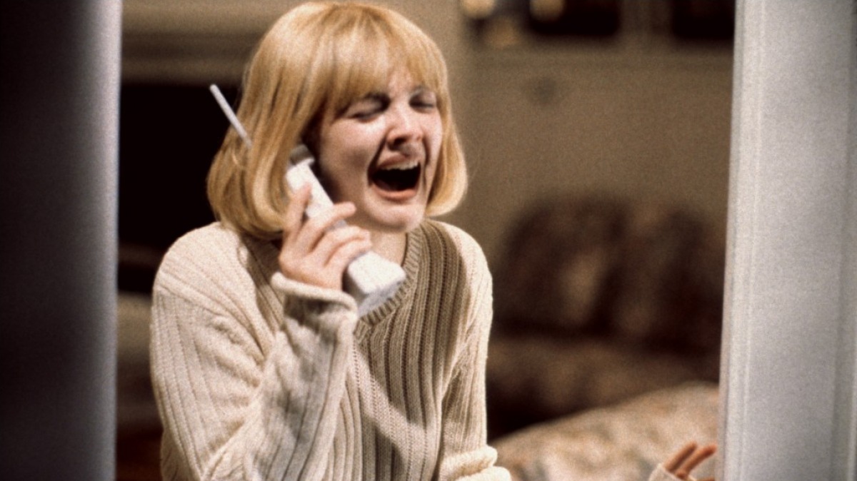 Drew Barrymore from Scream on the phone